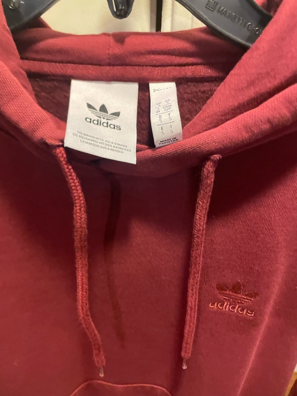 adidas Trefoil Hoodie in Deep Burgundy